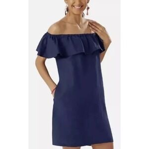 Tommy Bahama Women's Linen Cover Up Ruffle Swim Bathing Suit Mini Dress Small
